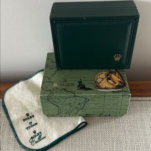 ROLEX Datejust Box Set w/ Outer Case + Rolex/Tudor Cloth, Vintage 90’s